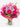 Šopek Pink Chenille iz živo rožnatih vrtnic, nerin in modrih hortenzij z rožnatimi šenilnimi zankami